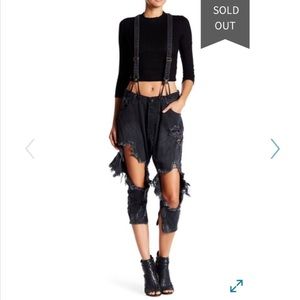 One Teaspoon Black Kingpins Suspender jean size 30